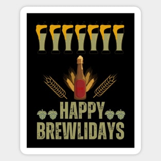 Happy Brewlidays- Funny Beer Magnet